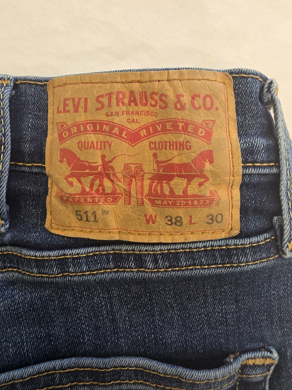 Levi Strauss & Co 511 Straight Fit Denim Blue Stone Wash Jeans Men W38 L30